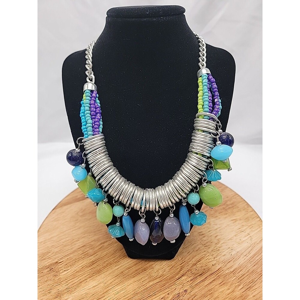 Colorful Stone/Metal Costume Jewelry Necklace